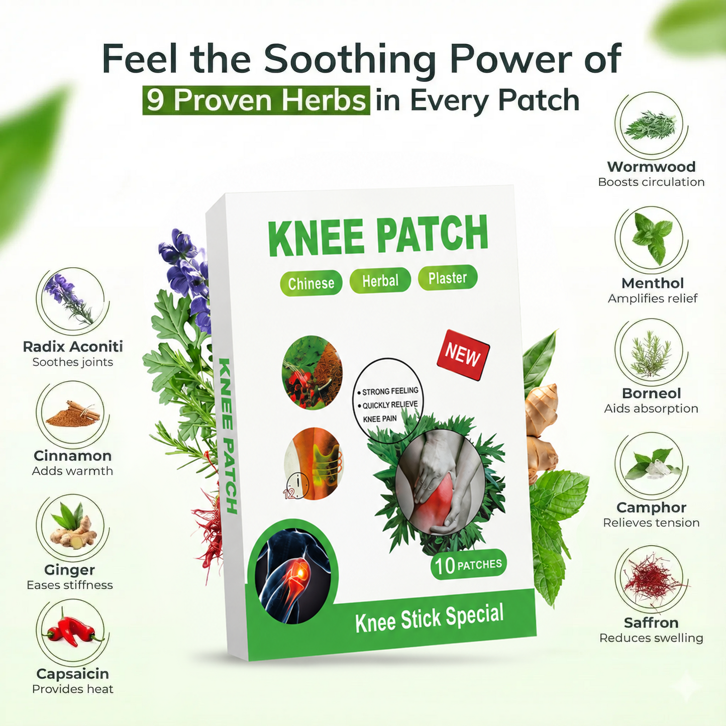🦵 More patches, more days of targeted comfort—plus extras FREE! 🎁🌿