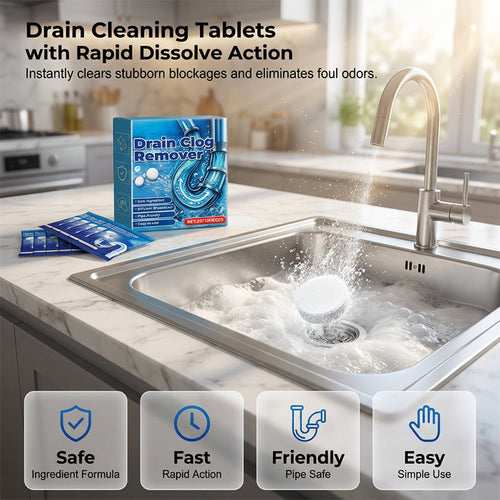 Stock up on fizzing drain-cleaning tablets to help keep kitchen and bathroom drains fresh and flowing 🫧🚰✨